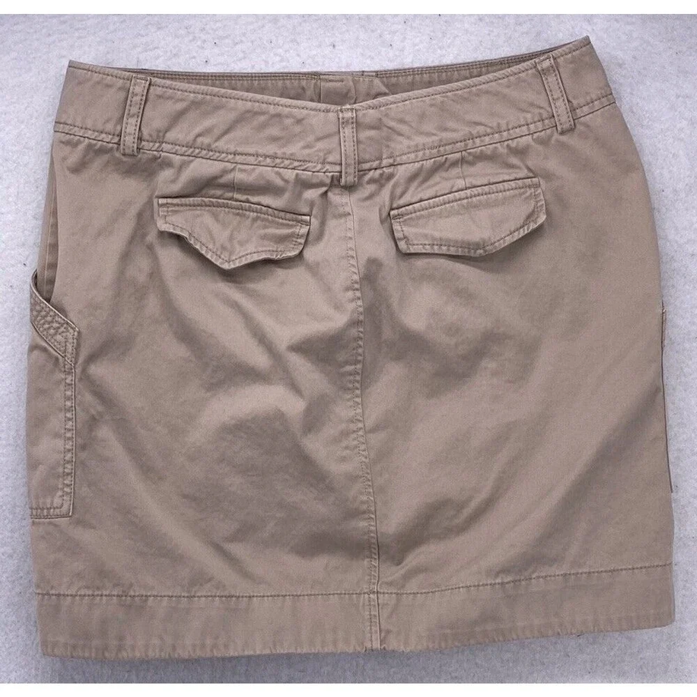 Banana Republic Cargo Skirt Womens 14 Beige Tan Cotton Mini Utility